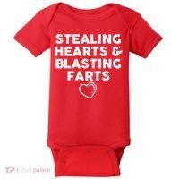 Funny ValentineS Day Stealing Hearts And Blasting Farts Baby Bodysuit thumb 0