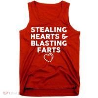 Funny ValentineS Day Stealing Hearts And Blasting Farts Tank Top thumb 0