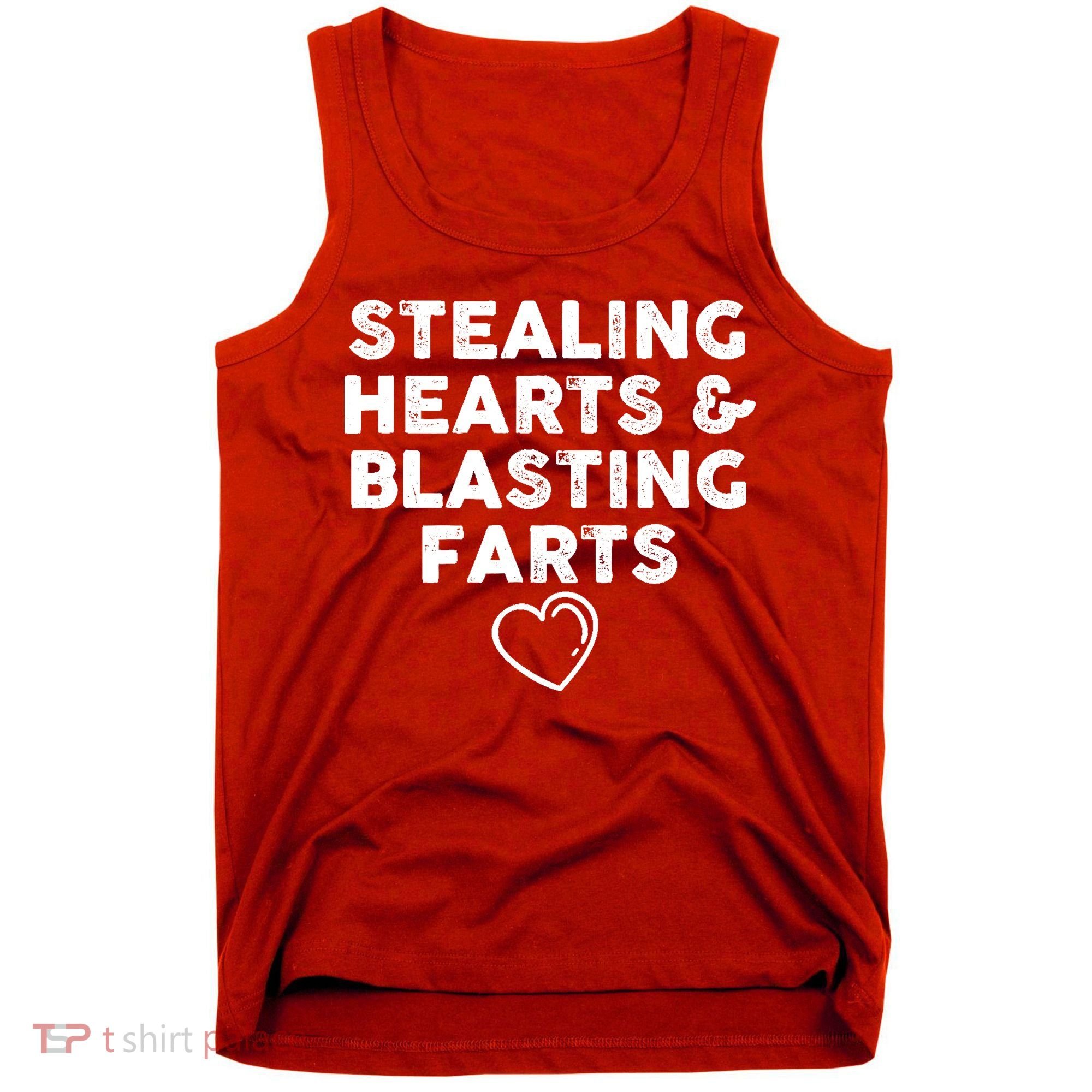 Funny ValentineS Day Stealing Hearts And Blasting Farts Tank Top