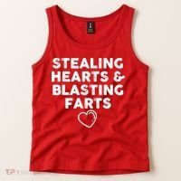 Funny ValentineS Day Stealing Hearts And Blasting Farts Tank Top thumb 2