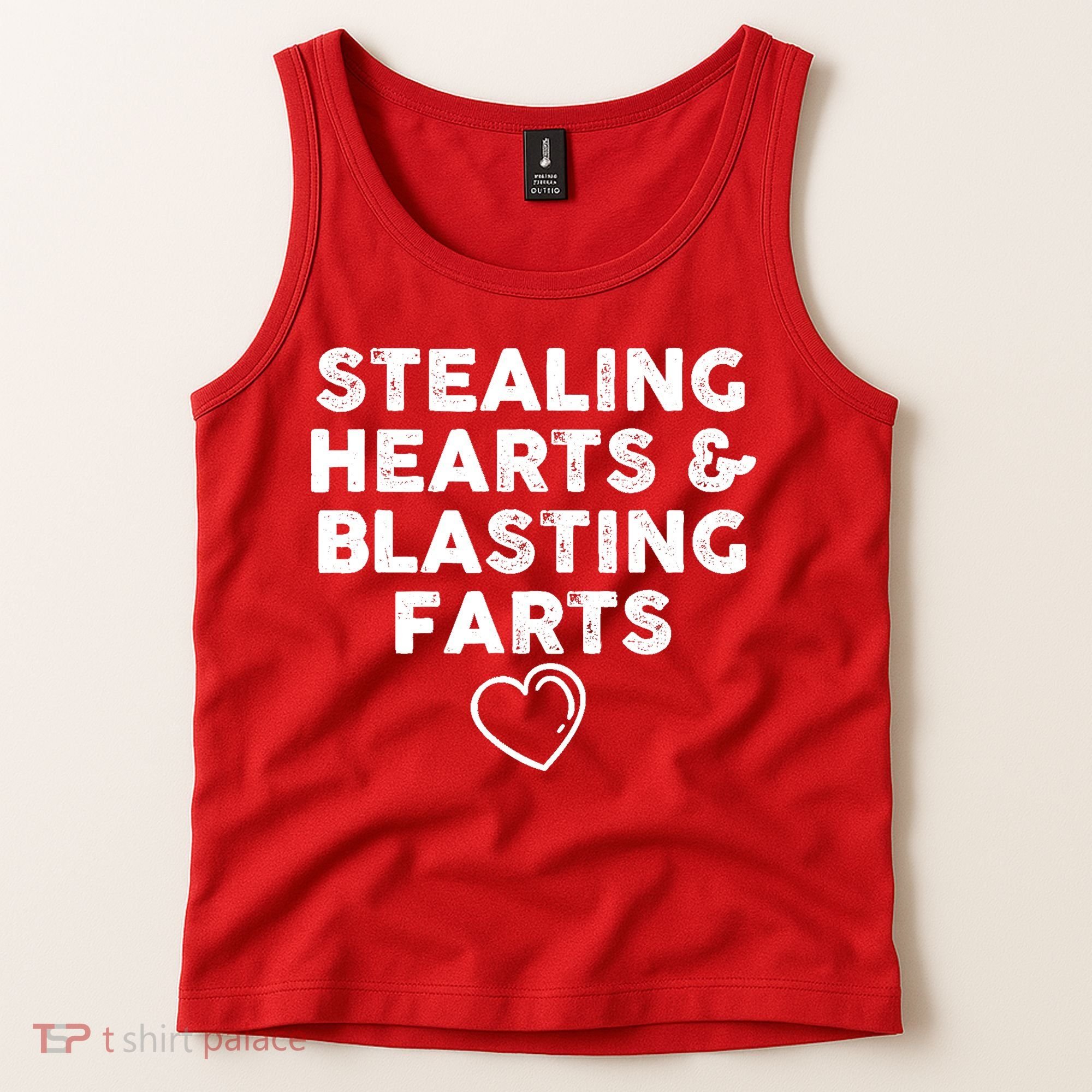 Funny ValentineS Day Stealing Hearts And Blasting Farts Tank Top