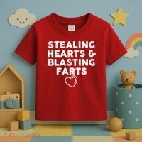Funny ValentineS Day Stealing Hearts And Blasting Farts Toddler T-Shirt thumb 3