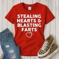 Funny ValentineS Day Stealing Hearts And Blasting Farts Women's T-Shirt thumb 3