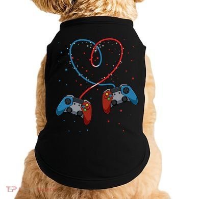 Funny Valentine's Day Gamer Couple Gift Controllers Heart Gift Doggie Tank