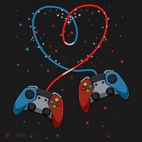 Funny Valentine's Day Gamer Couple Gift Controllers Heart Gift Women's Hoodie thumb 2