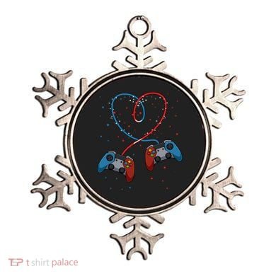 Funny Valentine's Day Gamer Couple Gift Controllers Heart Gift Ornament