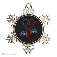 Funny Valentine's Day Gamer Couple Gift Controllers Heart Gift Ornament thumb 0