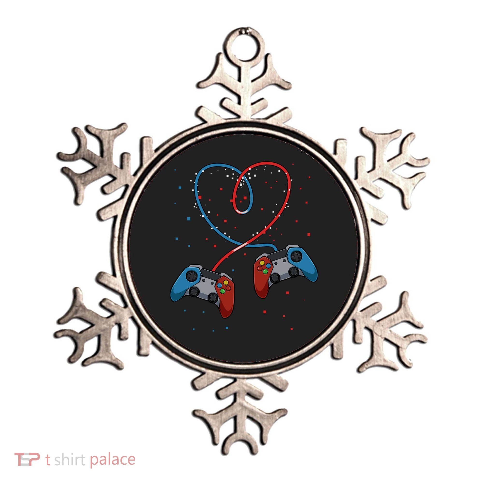 Funny Valentine's Day Gamer Couple Gift Controllers Heart Gift Ornament