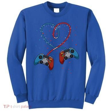 Funny Valentine's Day Gamer Couple Gift Controllers Heart Gift Sweatshirt