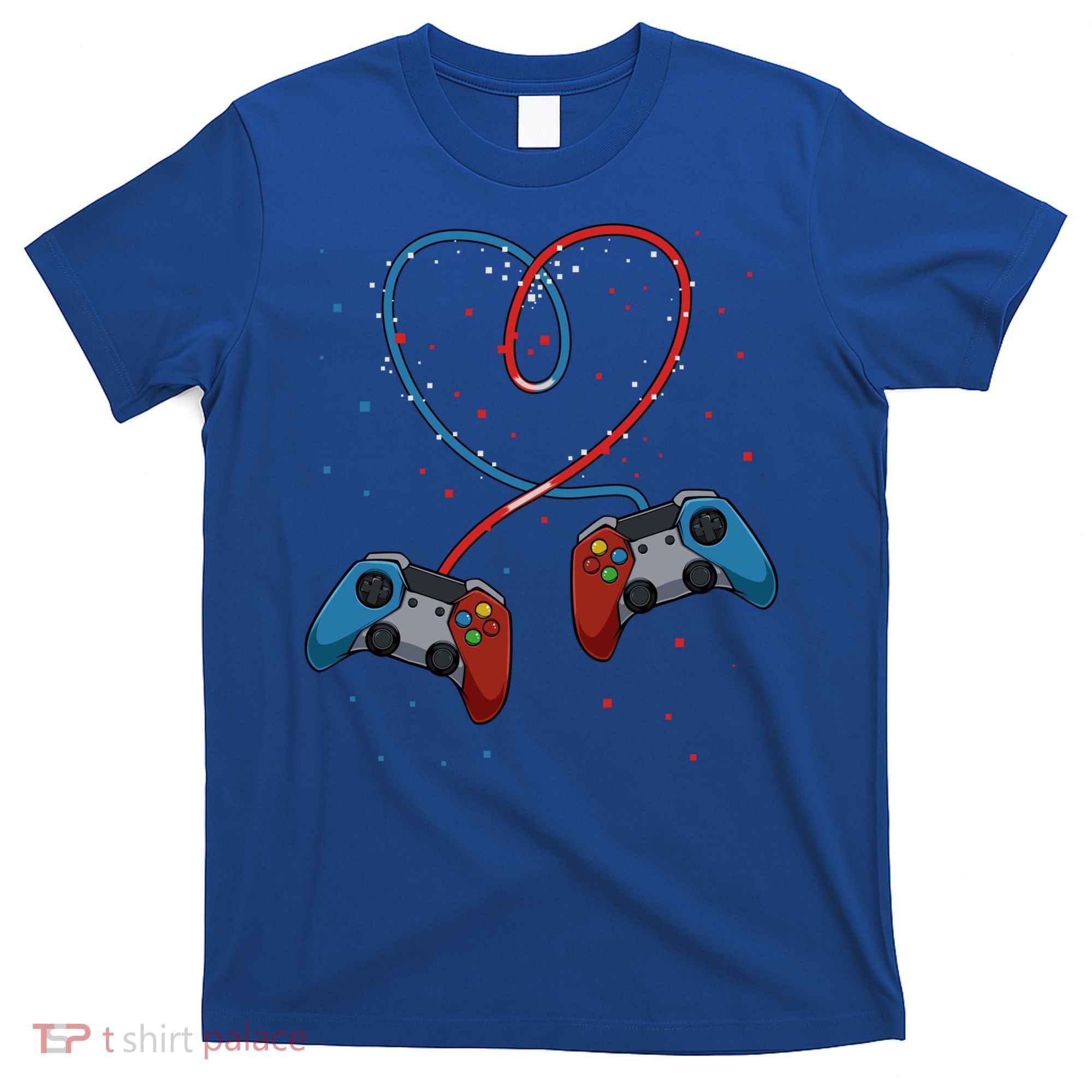 Funny Valentine's Day Gamer Couple Gift Controllers Heart Gift T-Shirt