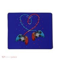 Funny Valentine's Day Gamer Couple Gift Controllers Heart Gift Mousepad thumb 0