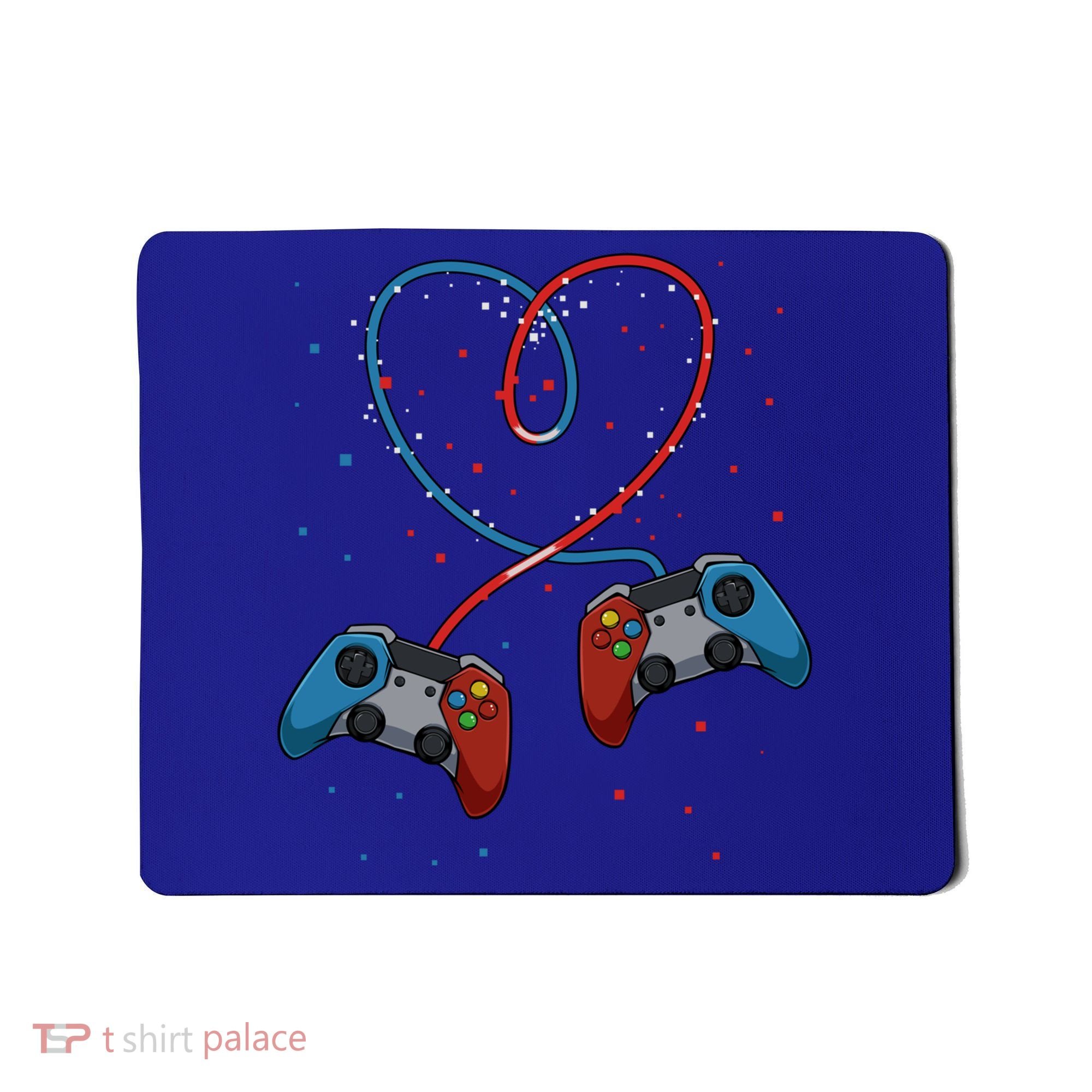 Funny Valentine's Day Gamer Couple Gift Controllers Heart Gift Mousepad