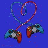 Funny Valentine's Day Gamer Couple Gift Controllers Heart Gift Women's Tank Top thumb 5