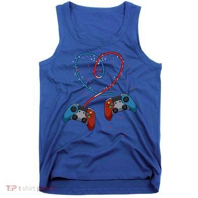 Funny Valentine's Day Gamer Couple Gift Controllers Heart Gift Tank Top