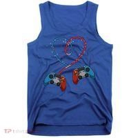 Funny Valentine's Day Gamer Couple Gift Controllers Heart Gift Tank Top thumb 0