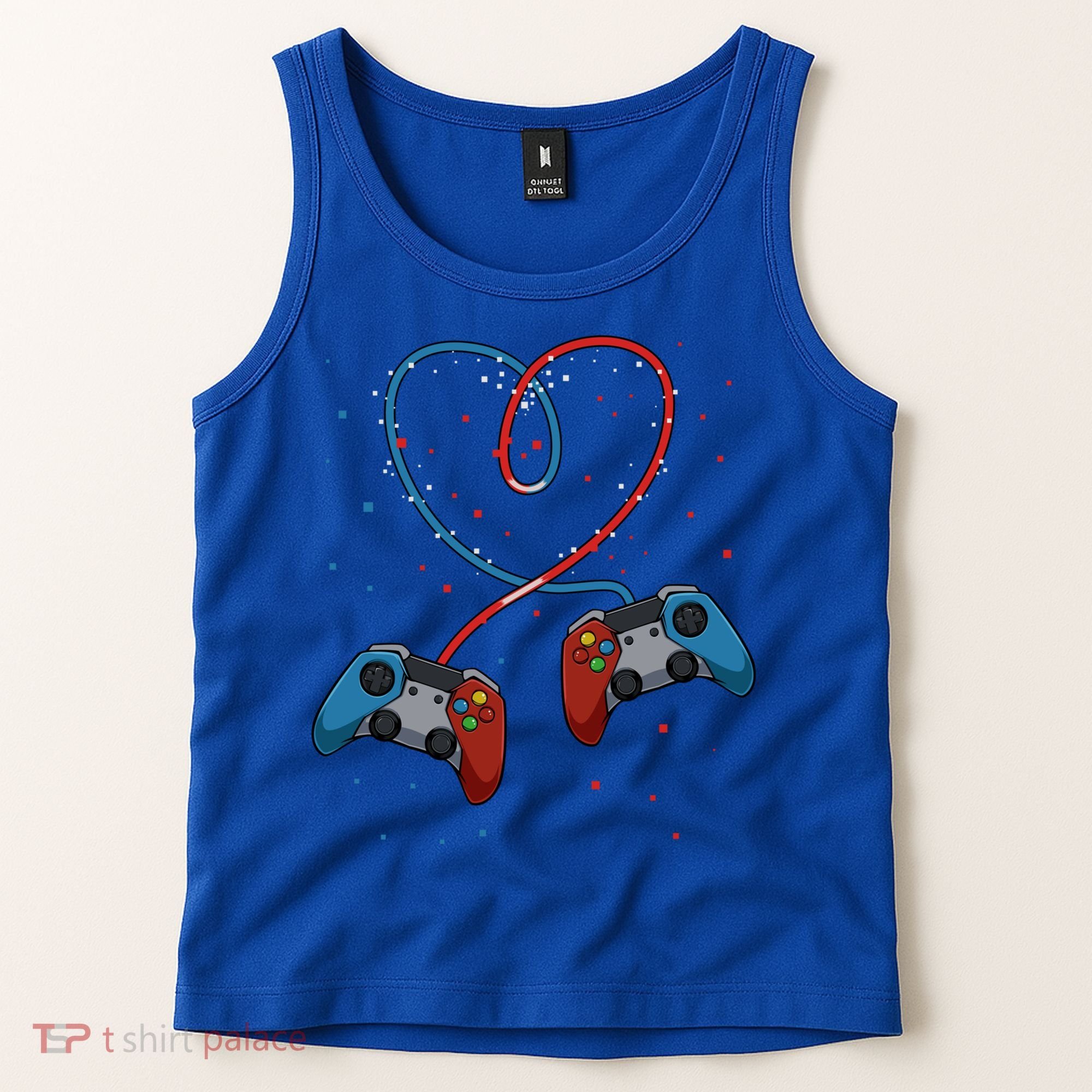 Funny Valentine's Day Gamer Couple Gift Controllers Heart Gift Tank Top