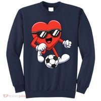 Funny Valentines Day Heart Playing Soccer Boy Girl Sweatshirt thumb 0