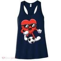 Funny Valentines Day Heart Playing Soccer Boy Girl Women's Tank Top thumb 0