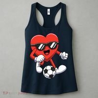 Funny Valentines Day Heart Playing Soccer Boy Girl Women's Tank Top thumb 3