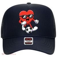 Funny Valentines Day Heart Playing Soccer Boy Girl Hat thumb 0