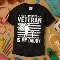 Father Veterans Day My Favorite Veteran Is My Daddy For Kids T-Shirt thumb 3