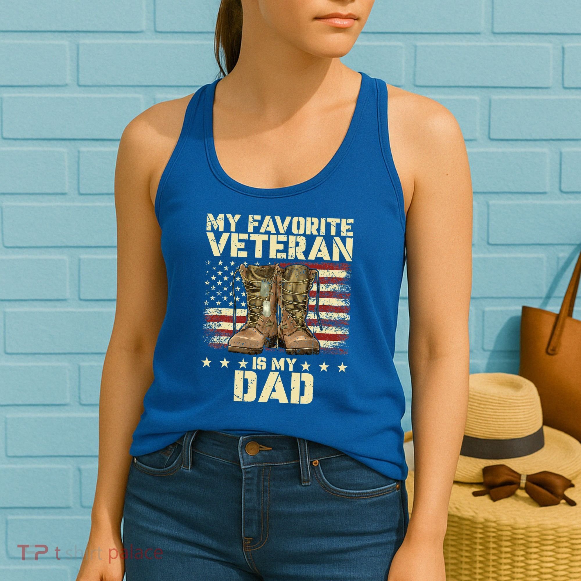 Father Veterans Day My Favorite Veteran Is My Dad Women's Tank Top