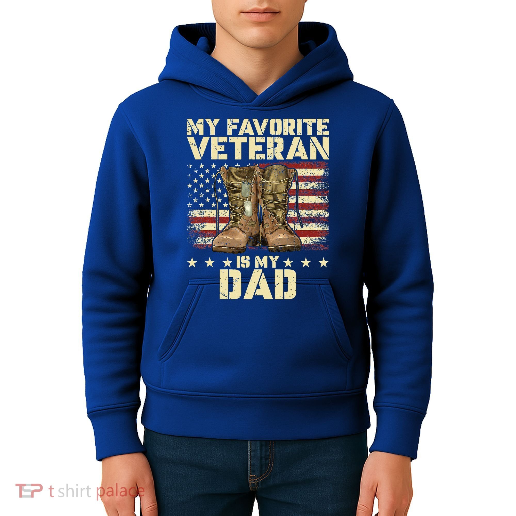 Father Veterans Day My Favorite Veteran Is My Dad Kids Hoodie