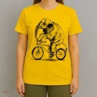Funny Vintage Elephant On Bike Bicycle T-Shirt thumb 4