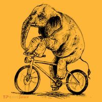 Funny Vintage Elephant On Bike Bicycle T-Shirt thumb 7