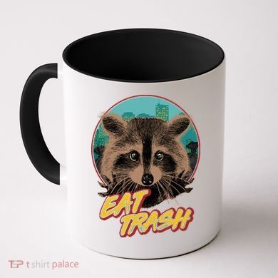 Funny Vintage Eat Trash Raccoon Coffee Mug
