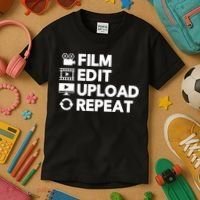 Funny Video Editing Gift Film Making Gift For Video Editor Kids T-Shirt thumb 3