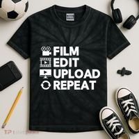 Funny Video Editing Gift Film Making Gift For Video Editor Kids Tie-Dye T-Shirt thumb 2