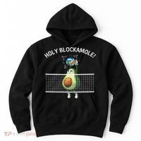 Funny Volleyball For Women Holy Guacamole Player Blocker Hoodie thumb 0