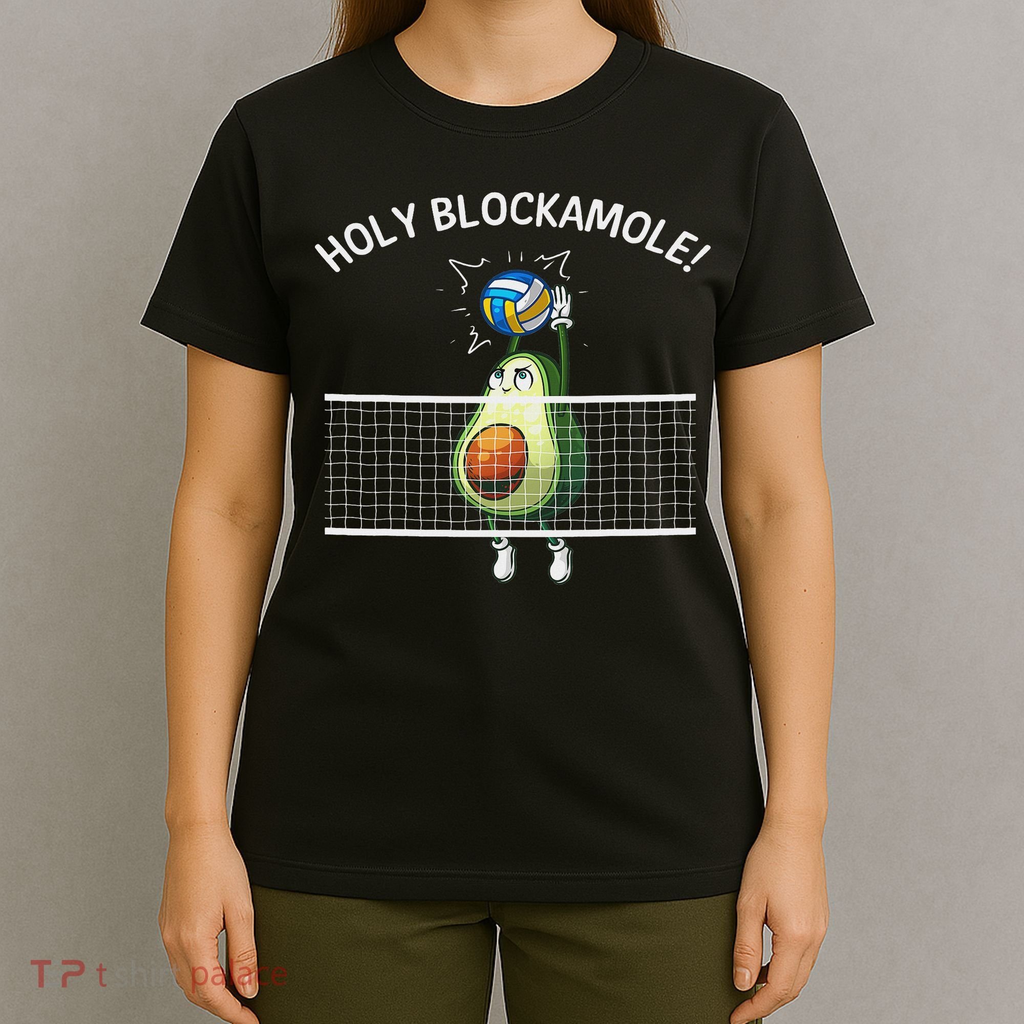 Funny Volleyball For Women Holy Guacamole Player Blocker T-Shirt
