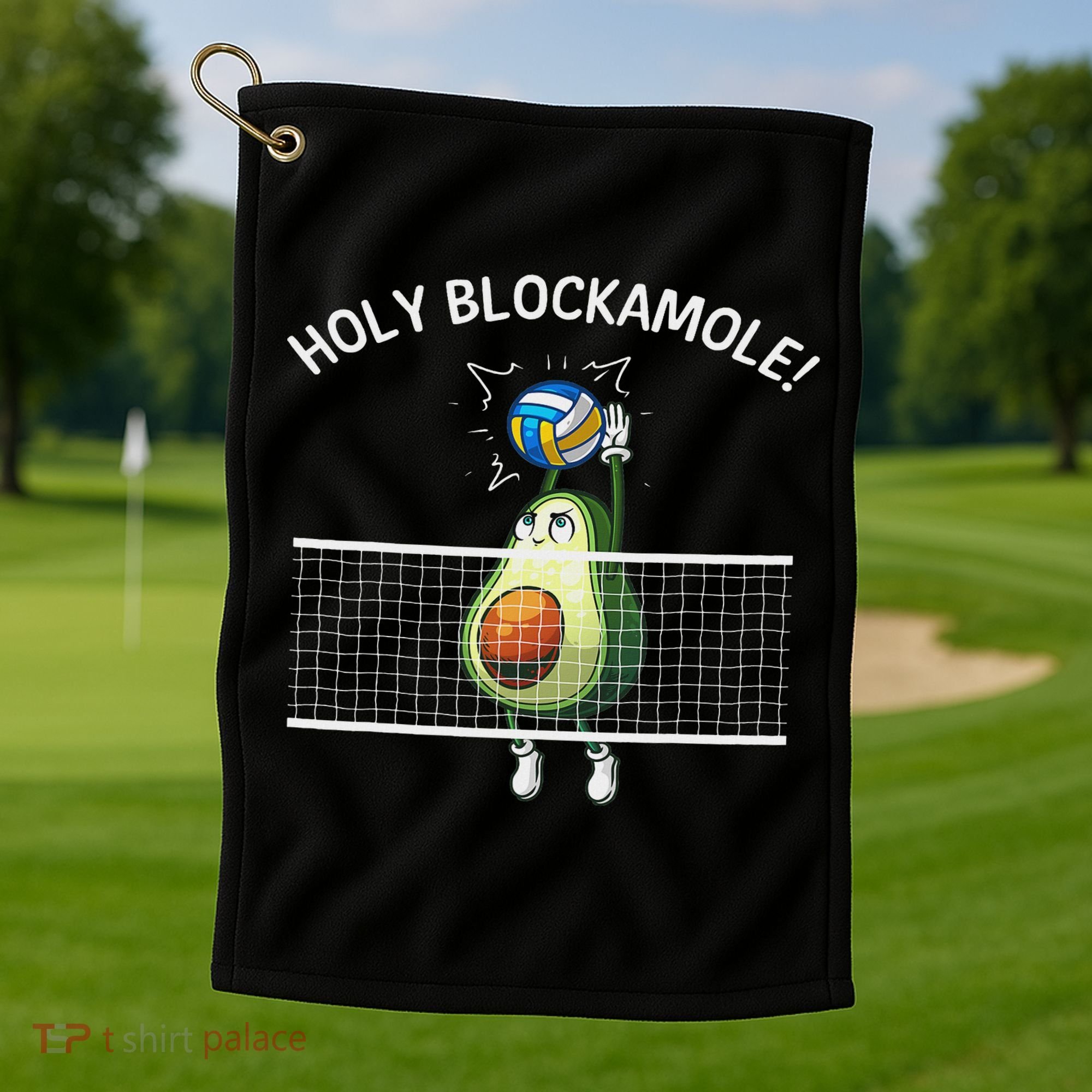Funny Volleyball For Women Holy Guacamole Player Blocker Golf Towel