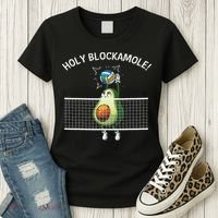 Funny Volleyball For Women Holy Guacamole Player Blocker Women's T-Shirt thumb 3