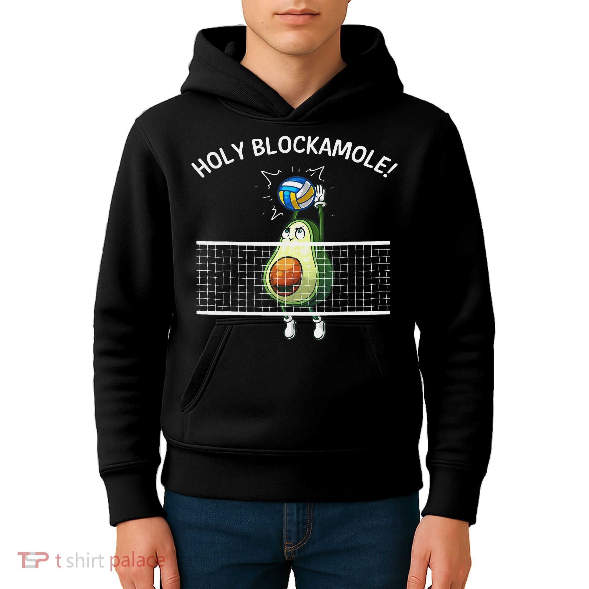 Funny Volleyball For Women Holy Guacamole Player Blocker Kids Hoodie