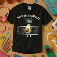 Funny Volleyball For Women Holy Guacamole Player Blocker Kids T-Shirt thumb 3