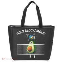 Funny Volleyball For Women Holy Guacamole Player Blocker Tote Bag thumb 0