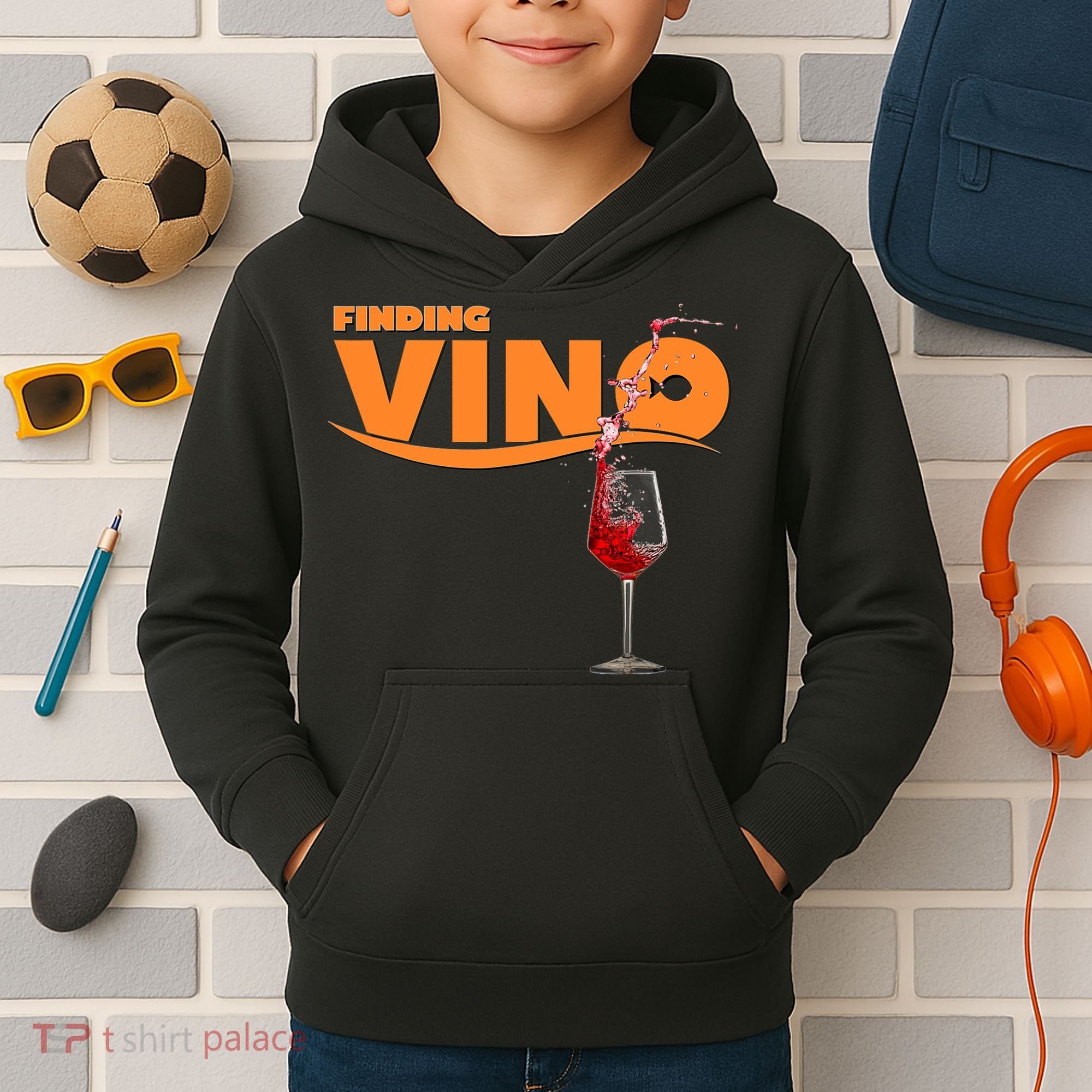 Finding Vino For Wine Lovers Kids Hoodie