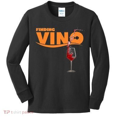 Finding Vino For Wine Lovers Kids Long Sleeve Shirt