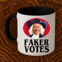 Faker Votes Funny Joe Biden Election Coffee Mug thumb 2