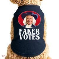 Faker Votes Funny Joe Biden Election Doggie Tank thumb 0
