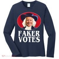 Faker Votes Funny Joe Biden Election Women's Long Sleeve Shirt thumb 0