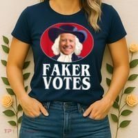 Faker Votes Funny Joe Biden Election Women's T-Shirt thumb 2