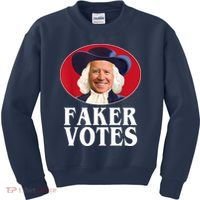 Faker Votes Funny Joe Biden Election Kids Sweatshirt thumb 0