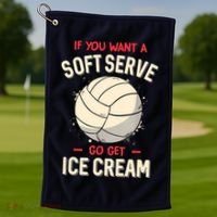 Funny Volleyball Golf Towel thumb 1