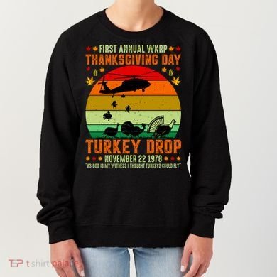 Funny Vintage First Annual WKAP Turkey Drop Women's Sweatshirt