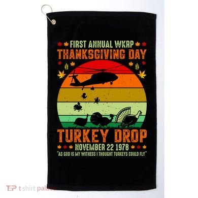 Funny Vintage First Annual WKAP Turkey Drop Golf Towel