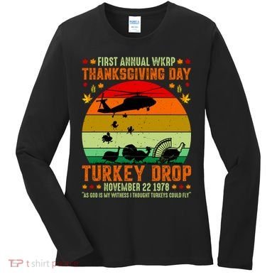 Funny Vintage First Annual WKAP Turkey Drop Women's Long Sleeve Shirt